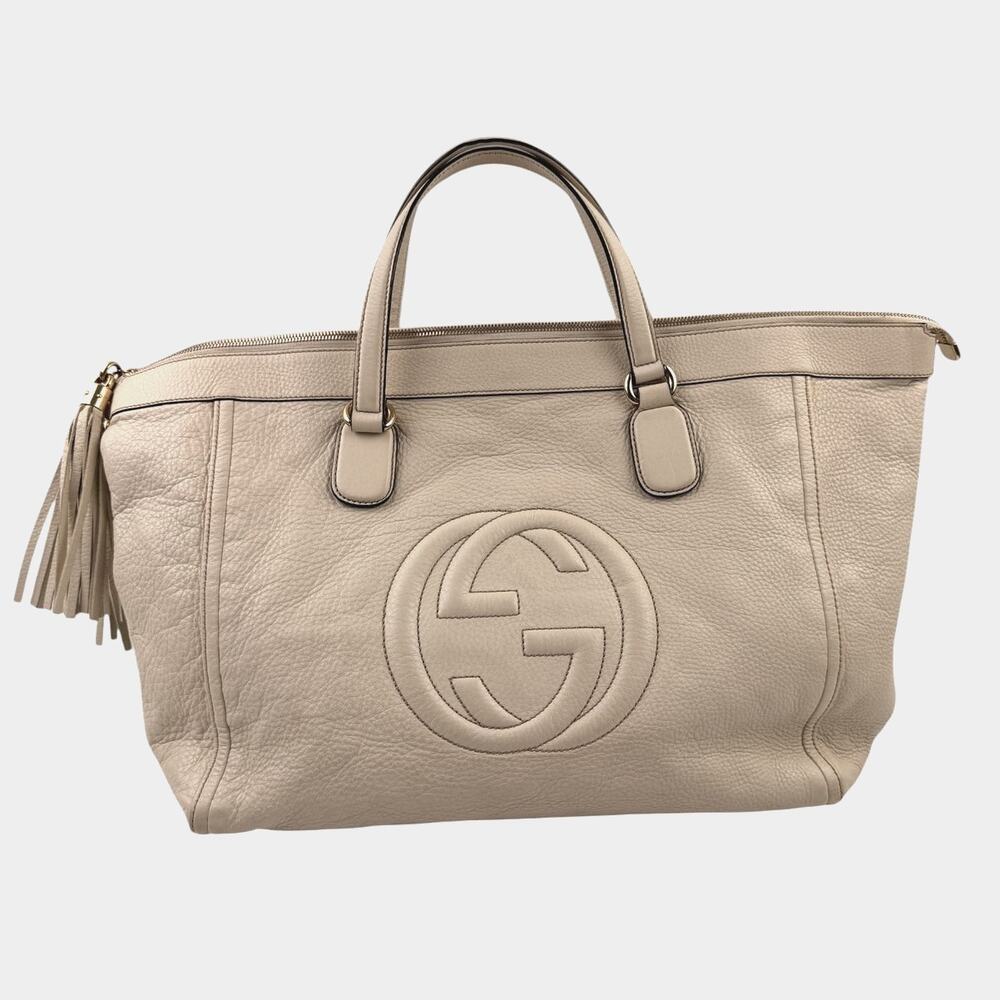 Gucci  Interlocking GG Soho Leather Handbag Ivory